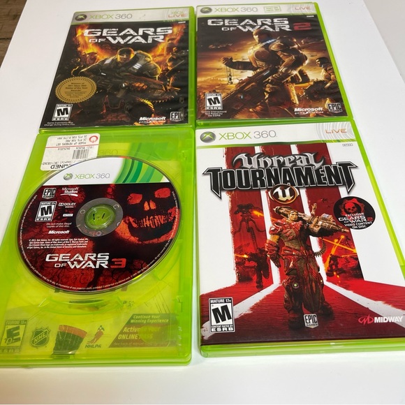 Xbox360 Gears of War 1-3, Unreal Tournament Battle Field 2,3 COD 2, Ghost Recon - Picture 1 of 7